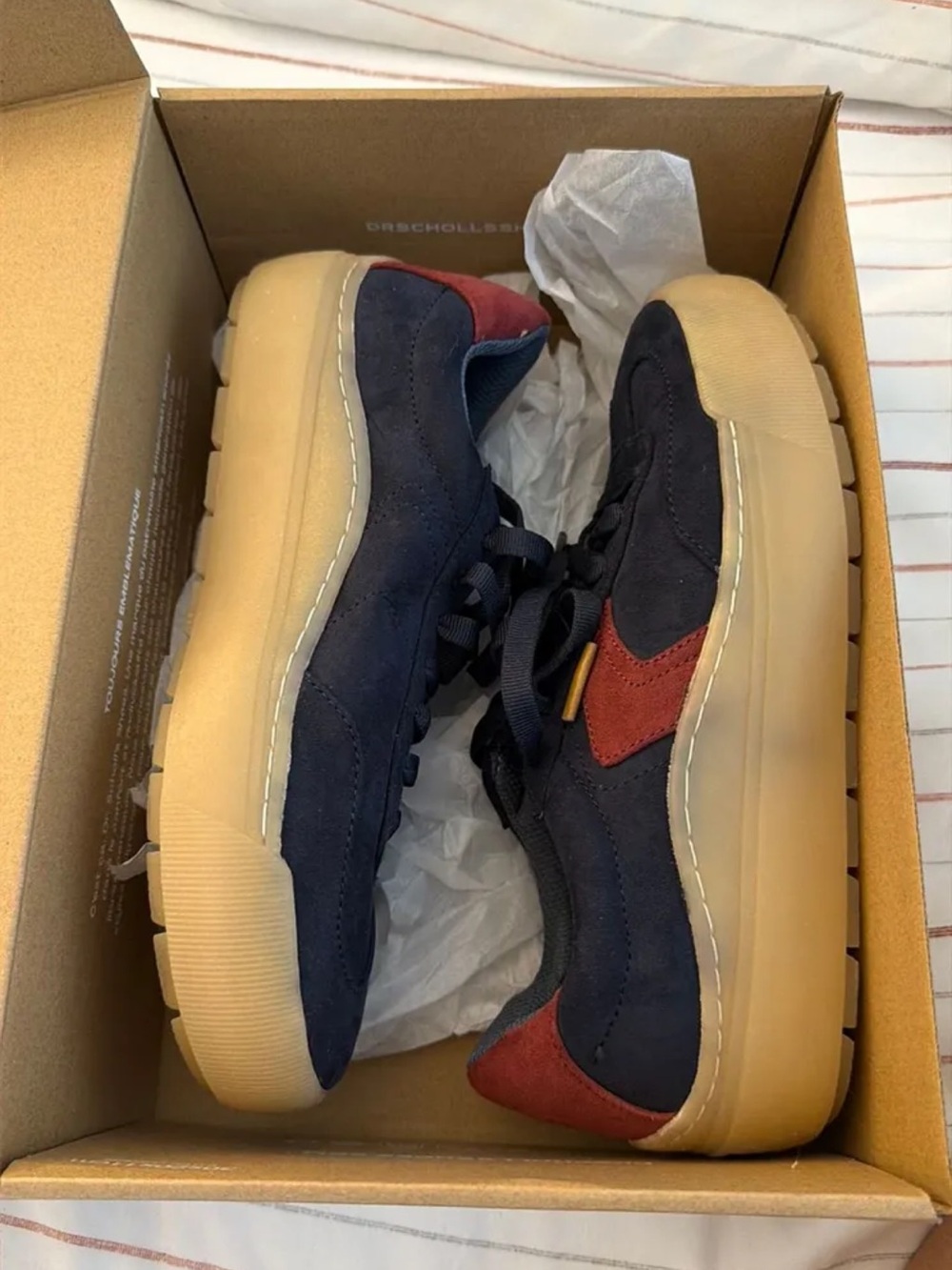 Dr. Scholl's Navy and Red Platform Sneakers